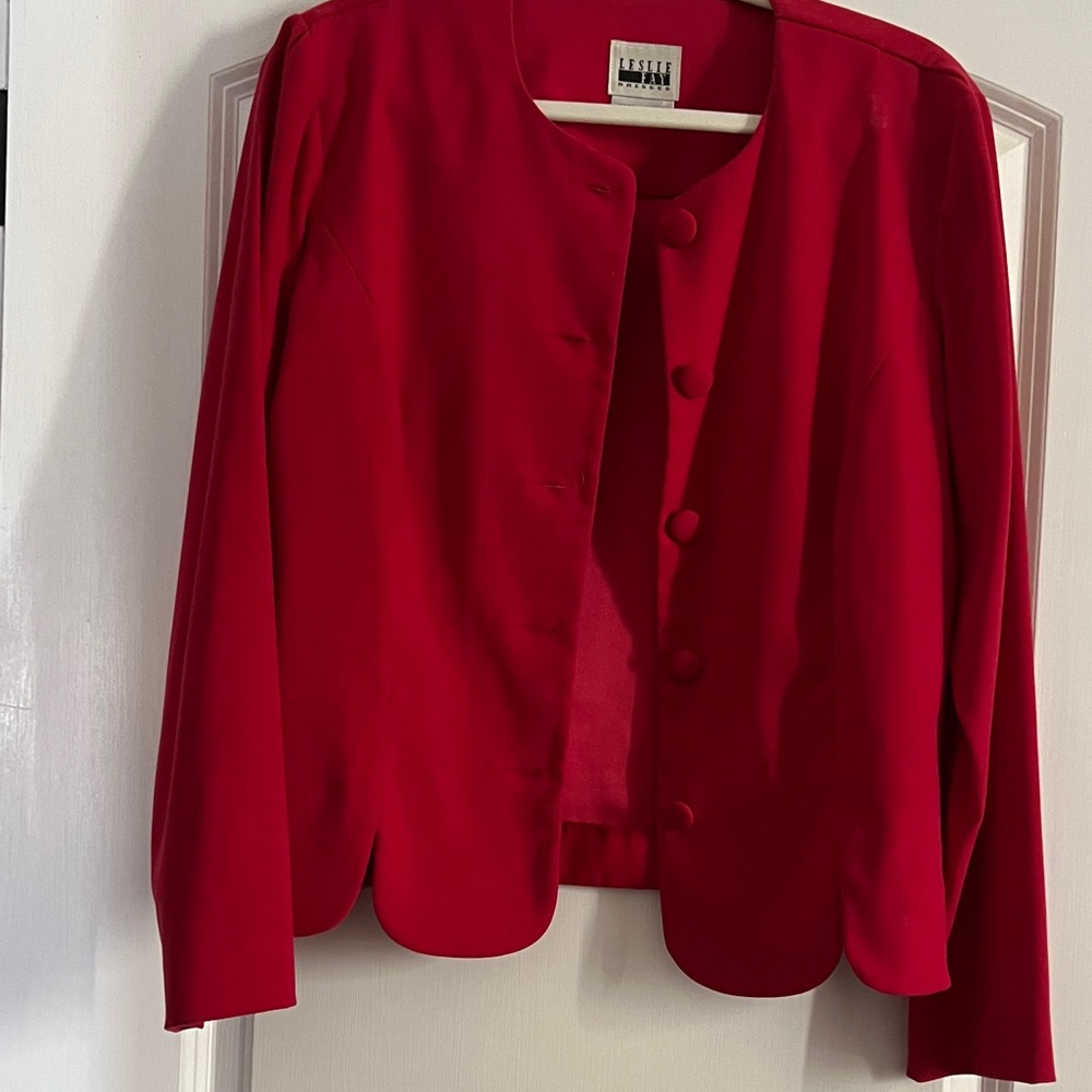 Le Suit Vibrant Red Blazer